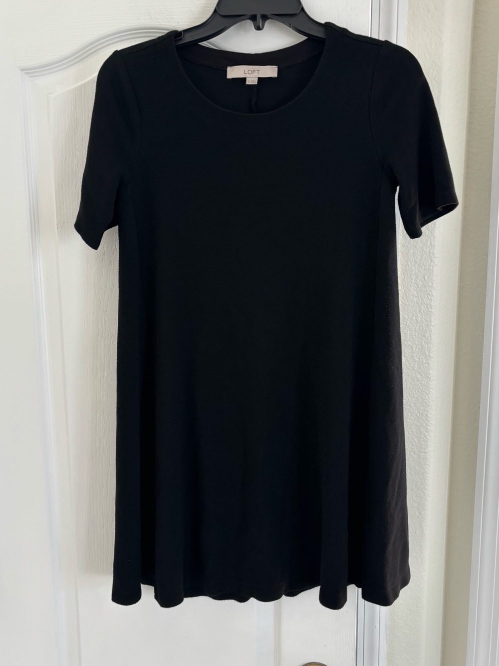 Women’s LOFT Black Short Sleeve Swing Dress